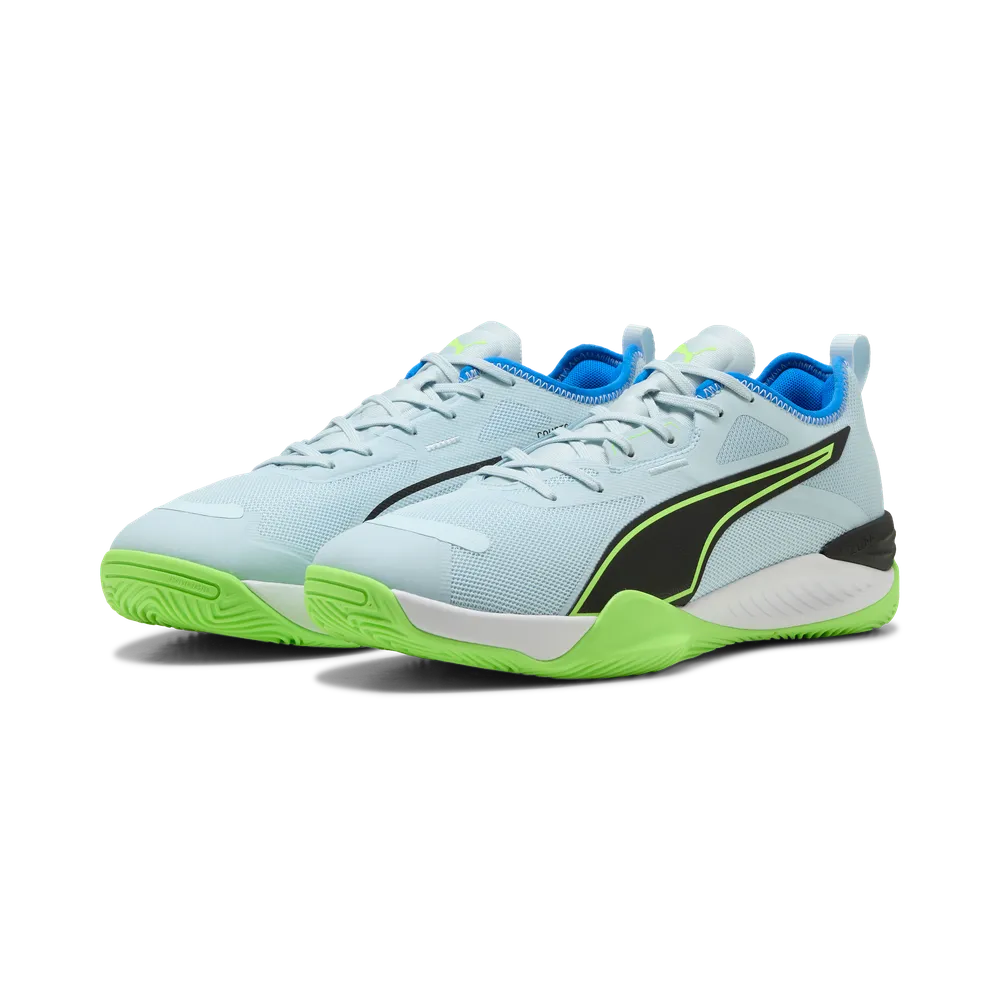 PUMA Eliminate NITRO 4 Hallenschuhe Unisex – Aqua/White/Black PUMA Eliminate NITRO 4 Hallenschuhe Unisex – Aqua/White/Black