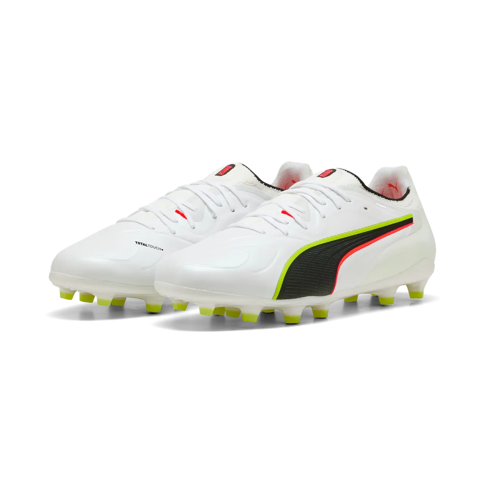 Puma KING 20 ULTIMATE FG Fußballschuhe - White/Red/Yellow Alert