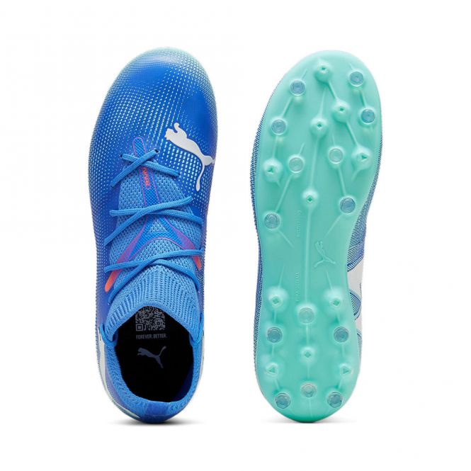 Puma FUTURE 7 MATCH MG JR Rasen + Kunstrasenschuh - Bluemazing/Weiß/Electric Peppermint