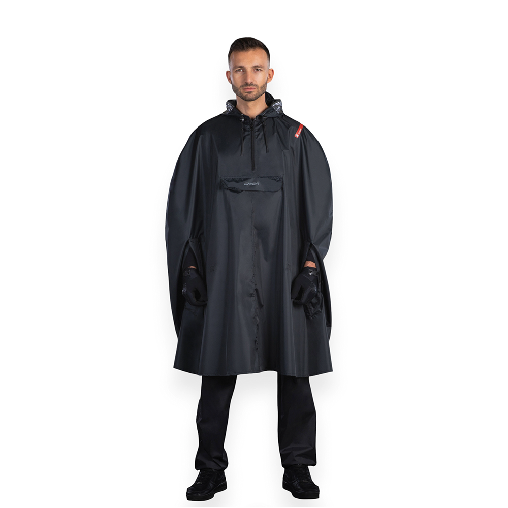 chiba Regenponcho - Schwarz