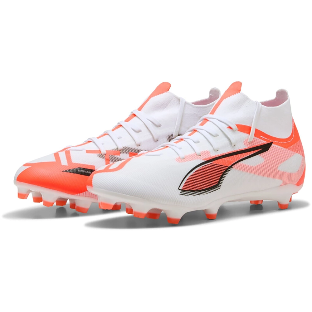 Puma ULTRA 5 MATCH+ FG/AG Fußballschuhe – White/Black Glowing Red
