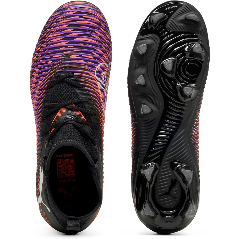Puma FUTURE 8 MATCH FG/AG Jr Fußballschuhe Kinder – Black White/Glowing Red