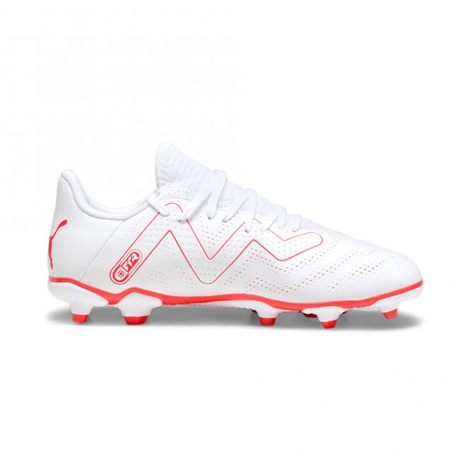 Puma FUTURE PLAY FG/AG JR Fussballschuh - white black fire red Puma FUTURE PLAY FG/AG JR Fussballschuh - white black fire red