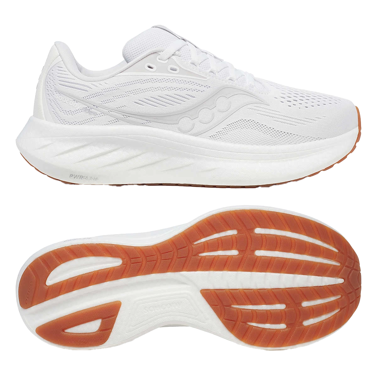 saucony Ride 18 Damen Neutral-Laufschuh - White | Gum