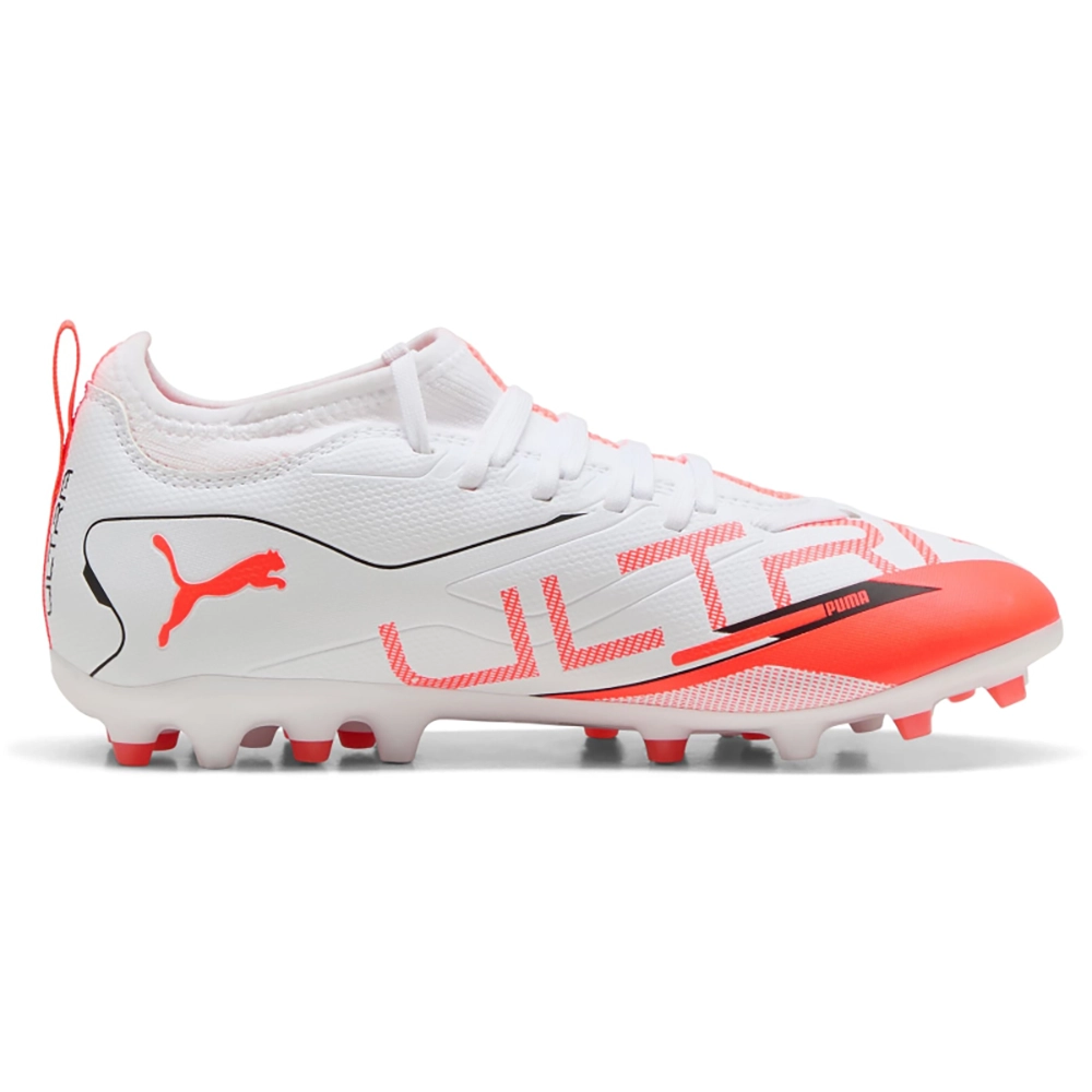 Puma ULTRA 5 MATCH MG Jr Fußballschuhe Kinder – White/Black Glowing Red Puma ULTRA 5 MATCH MG Jr Fußballschuhe Kinder – White/Black Glowing Red