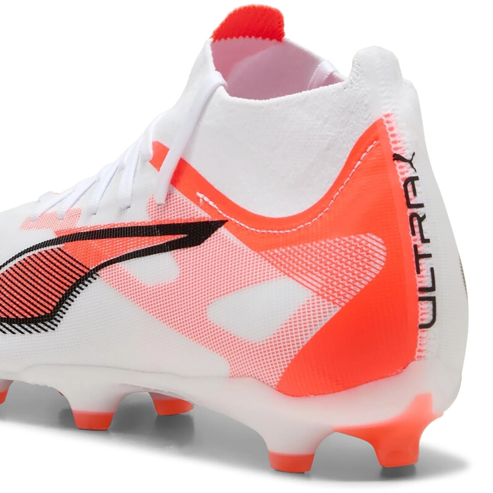 Puma ULTRA 5 MATCH+ FG/AG Fußballschuhe – White/Black Glowing Red Puma ULTRA 5 MATCH+ FG/AG Fußballschuhe – White/Black Glowing Red