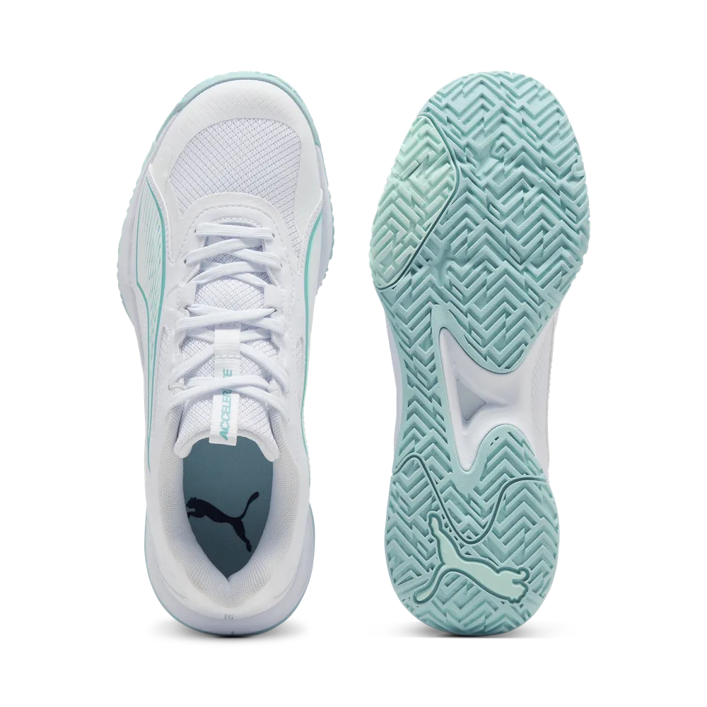 PUMA Accelerate Pro 4 Game On White/Blue/Water - Handballschuhe Damen PUMA Accelerate Pro 4 Game On White/Blue/Water - Handballschuhe Damen