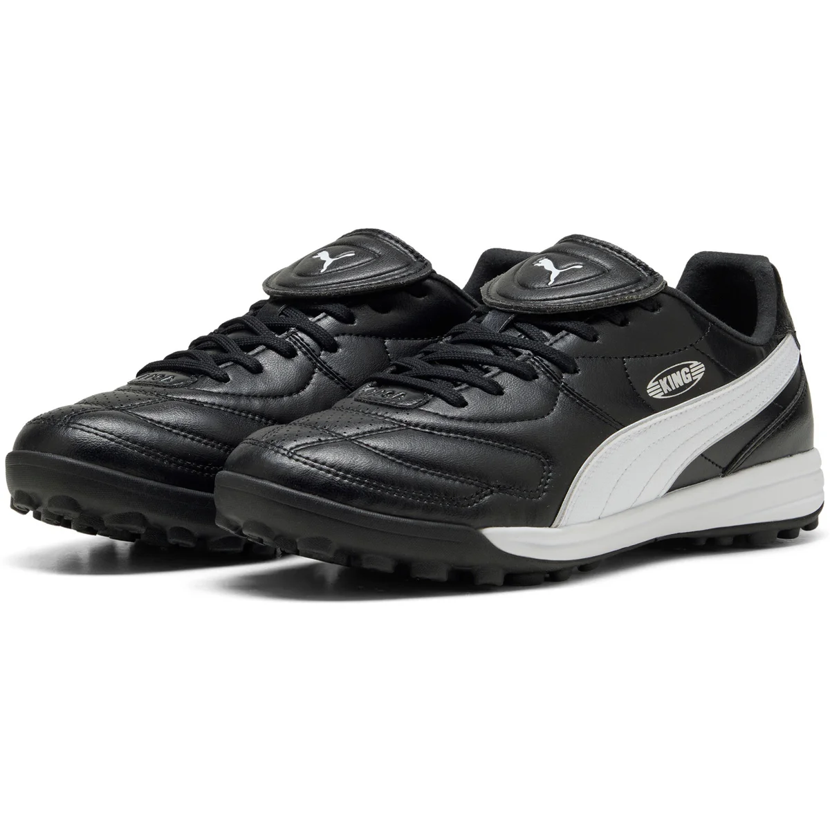 Puma KING LIGA TT Fußballschuhe – Black/White/Silver Puma KING LIGA TT Fußballschuhe – Black/White/Silver