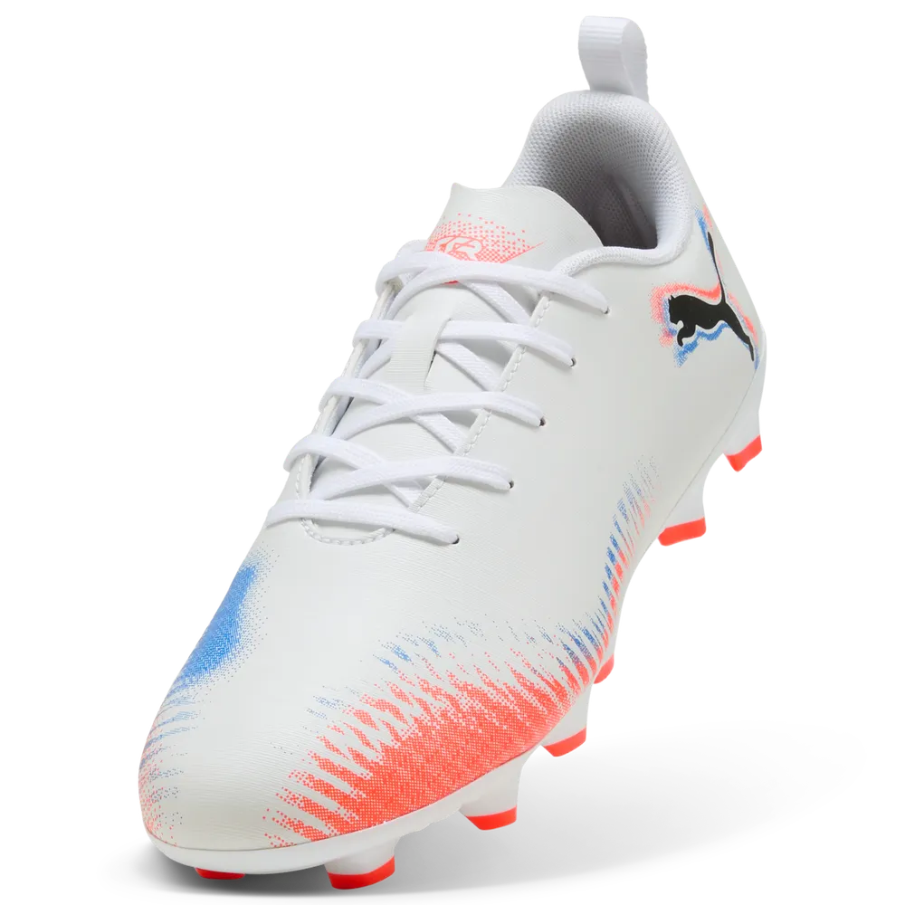 Puma FUTURE 8 PLAY FG/AG Jr Fußballschuhe Kinder – White/Black/Glowing Red
