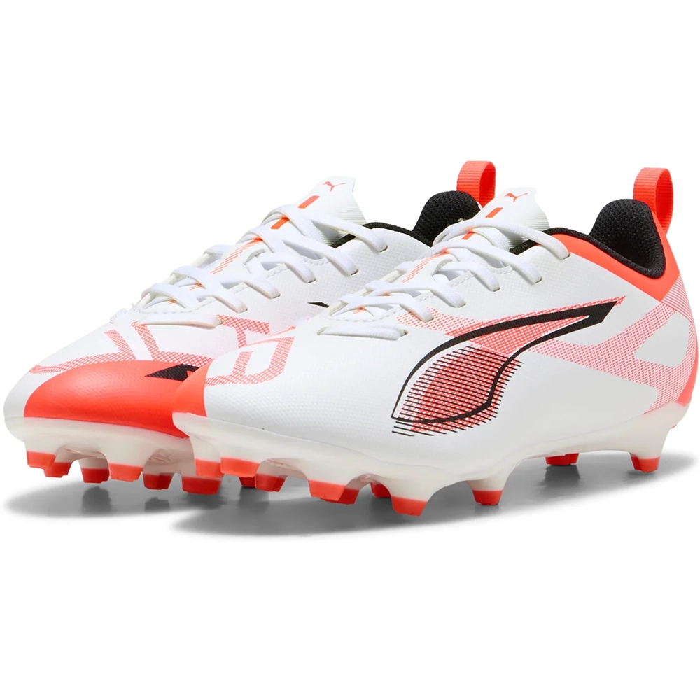 Puma ULTRA 5 PLAY FG/AG Jr Fußballschuhe Kinder – White/Black Glowing Red