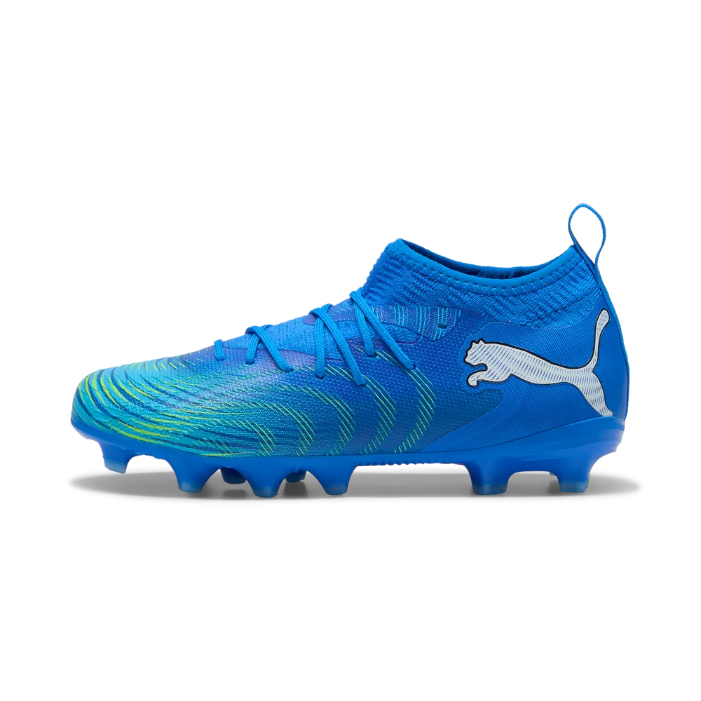 Puma FUTURE 9 MATCH FG/AG Fußballschuhe Kinder – Ultra Blue / White / Luminous Blue / Black