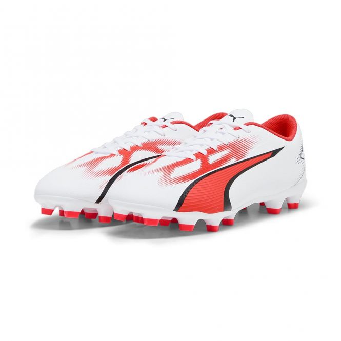 Puma ULTRA PLAY FG/AG Fussballschuh - white black fire red Puma ULTRA PLAY FG/AG Fussballschuh - white black fire red