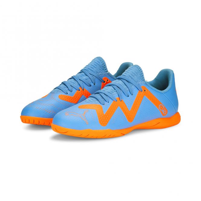 Puma FUTURE PLAY IT JR Hallenschuh - blue glimmer white ultra orange Puma FUTURE PLAY IT JR Hallenschuh - blue glimmer white ultra orange