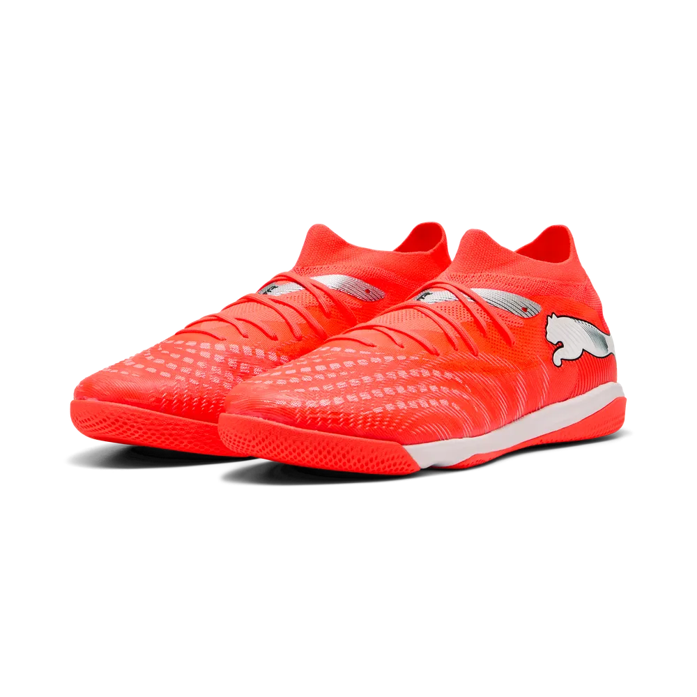 Puma FUTURE 9 MATCH IT Hallenfußballschuhe – Glowing Red/White/Black/Sliver Puma FUTURE 9 MATCH IT Hallenfußballschuhe – Glowing Red/White/Black/Sliver