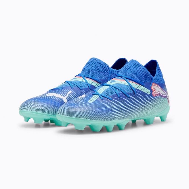 Puma FUTURE 7 PRO FG/AG JR Fussballschuh - Bluemazing/Weiß/Electric Peppermint