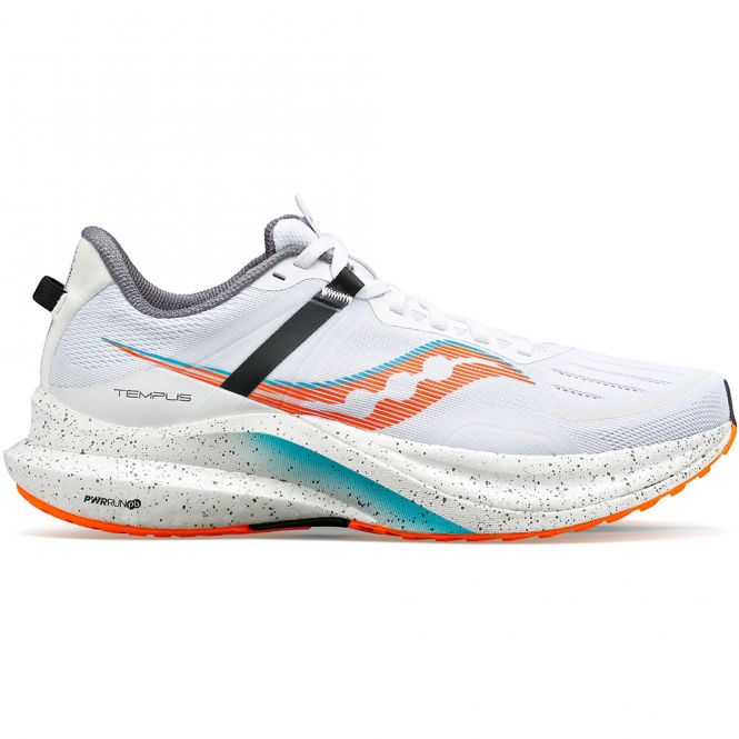 saucony Tempus Herren Stabilität Laufschuh - White/Viziorange saucony Tempus Herren Stabilität Laufschuh - White/Viziorange