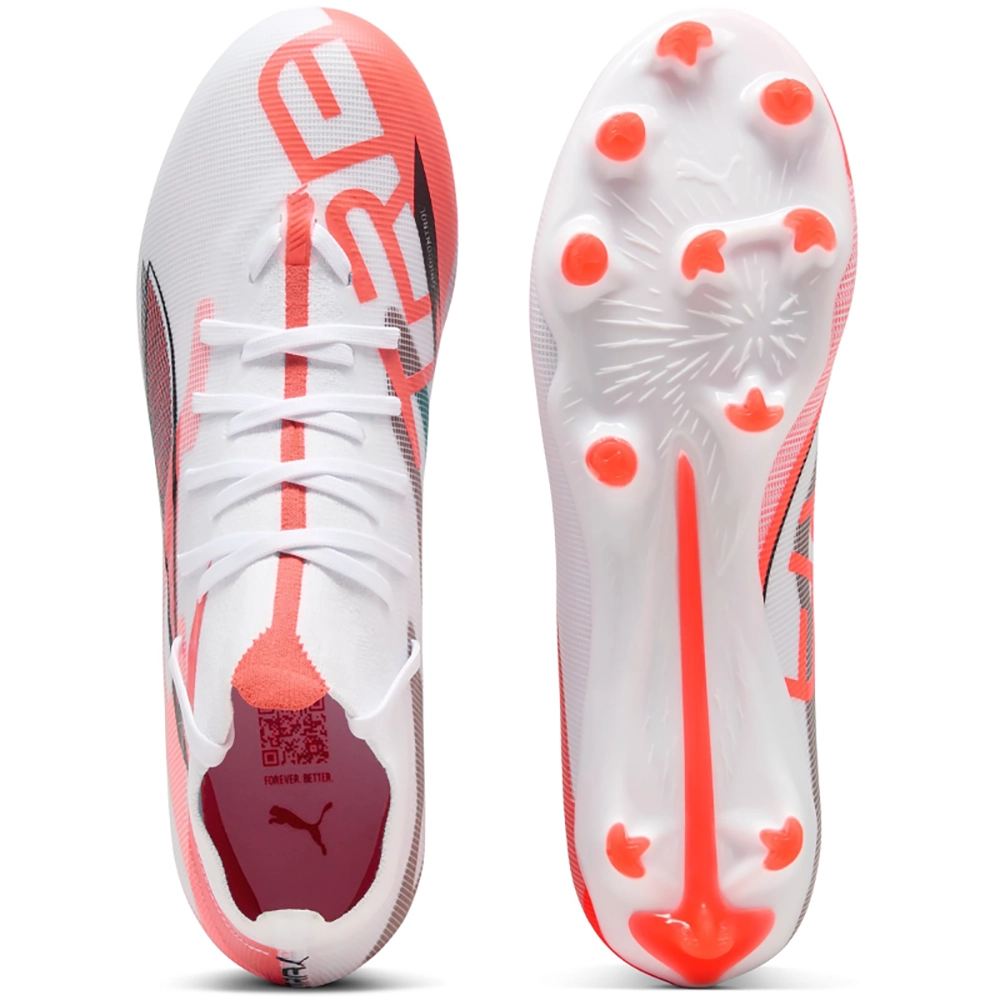 Puma ULTRA 5 MATCH+ FG/AG Damen Fußballschuhe – White/Black Glowing Red Puma ULTRA 5 MATCH+ FG/AG Damen Fußballschuhe – White/Black Glowing Red