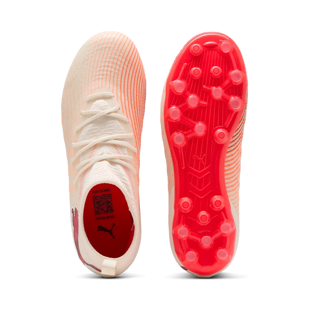 Puma FUTURE 9 MATCH MG Fußballschuhe Kinder – Sugared Almond / White Ultra Red / Black