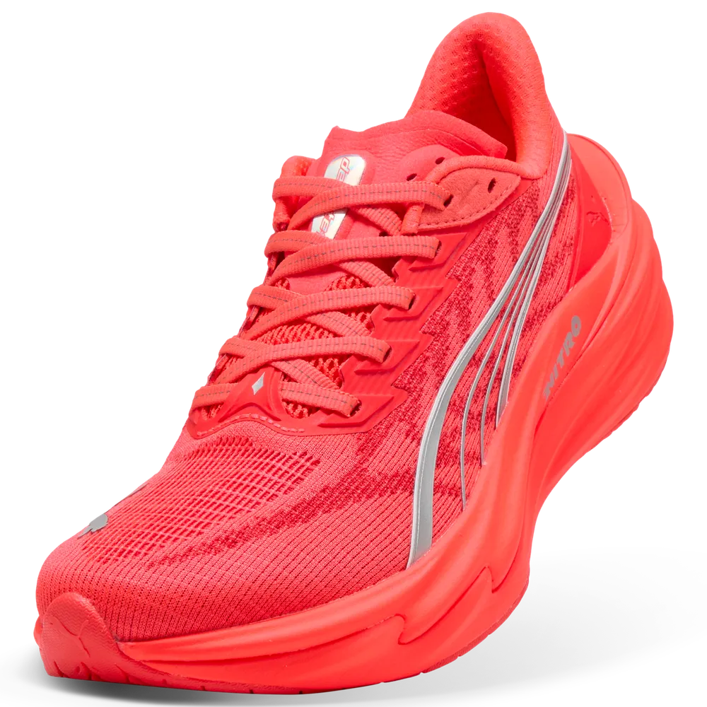 Puma Deviate NITRO™ 4 Laufschuhe für Damen – Ultra Red/Silver