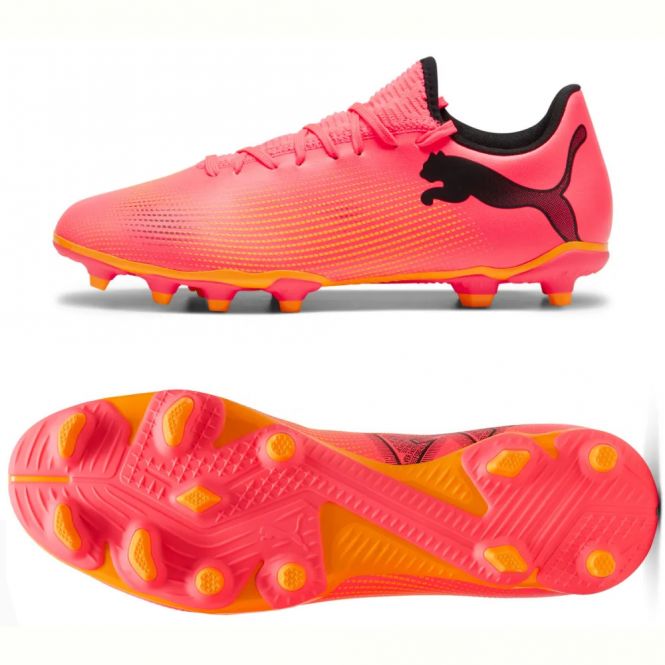 Puma FUTURE 7 PLAY FG/AG JR Fussballschuh - Sunset Glow/Black Sun Stream