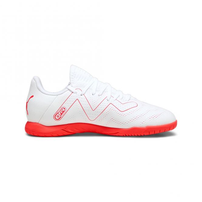 Puma FUTURE PLAY IT JR Hallenschuh - white black fire red Puma FUTURE PLAY IT JR Hallenschuh - white black fire red