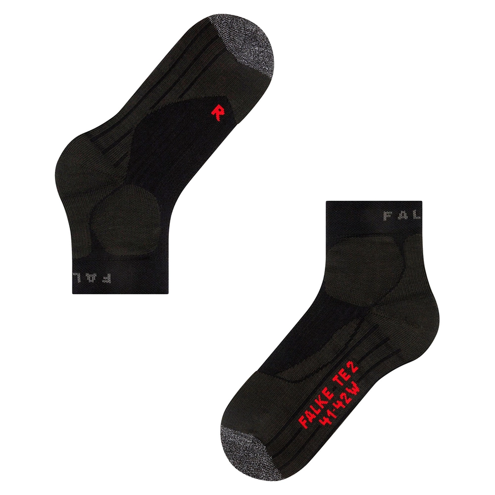FALKE TE2 Short Herren – Tennis Kurzsocken Schwarz