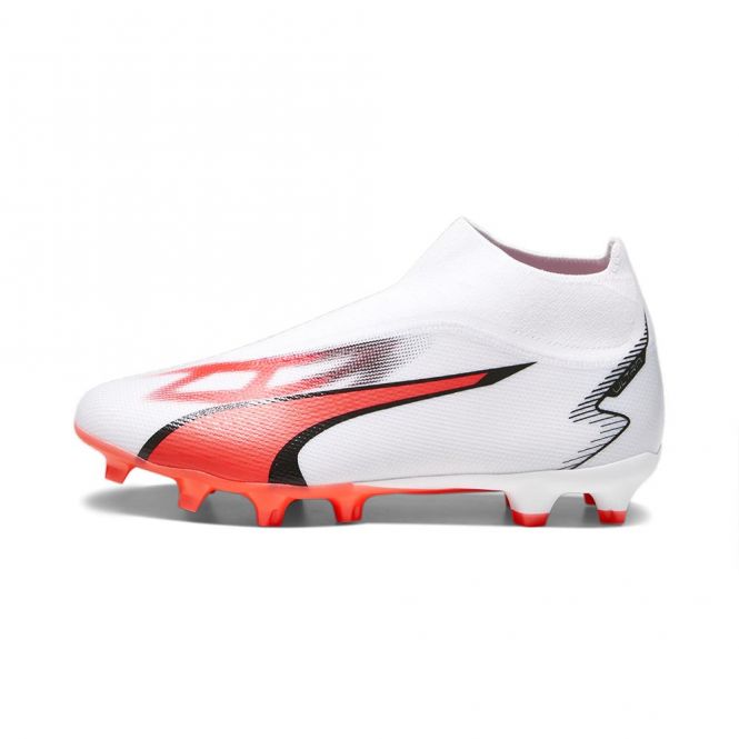 Puma ULTRA MATCH+ LL FG/AG Fussballschuh - white black fire red