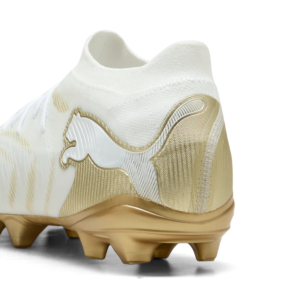 Puma FUTURE 9 MATCH FG/AG Fußballschuhe – White Metallic Gold / Black