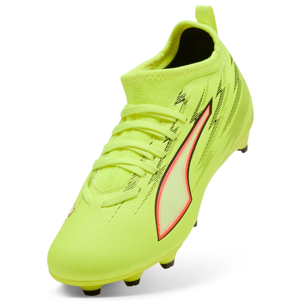 Puma ULTRA 6 MATCH FG/AG Jr Fußballschuhe Kinder- Yellow Alert/Black/Red/Lime