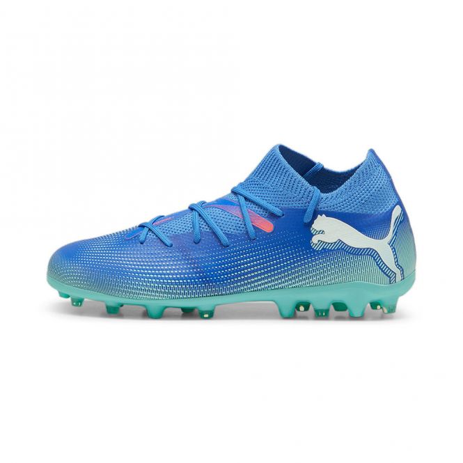 Puma FUTURE 7 MATCH MG JR Rasen + Kunstrasenschuh - Bluemazing/Weiß/Electric Peppermint