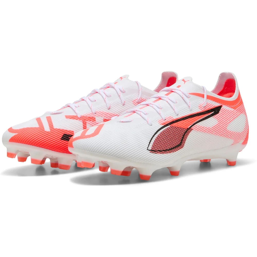 Puma ULTRA 5 PRO FG/AG Fußballschuhe – White/Black Glowing Red
