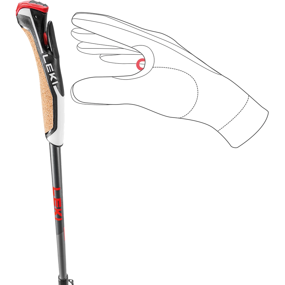 LEKI Pacemaker Lite Trekkingstock – black/white/orange