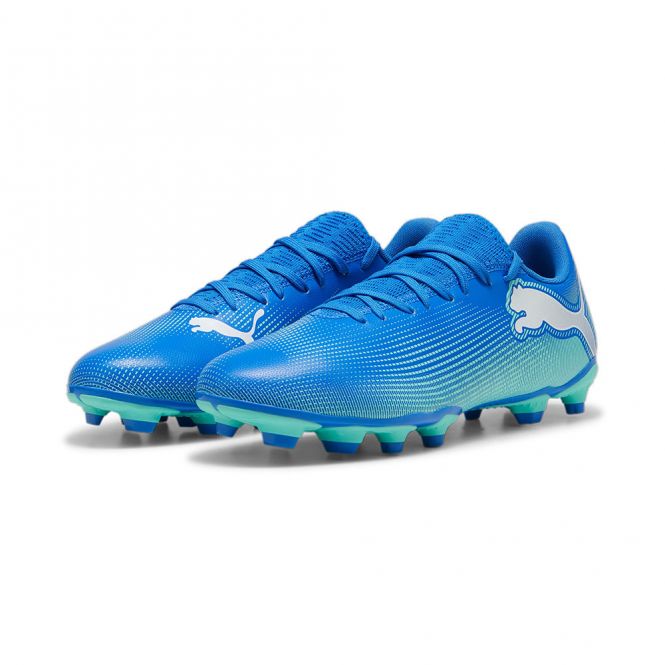 Puma FUTURE 7 PLAY FG/AG Fussballschuh - Hyperlink Blue Mint White