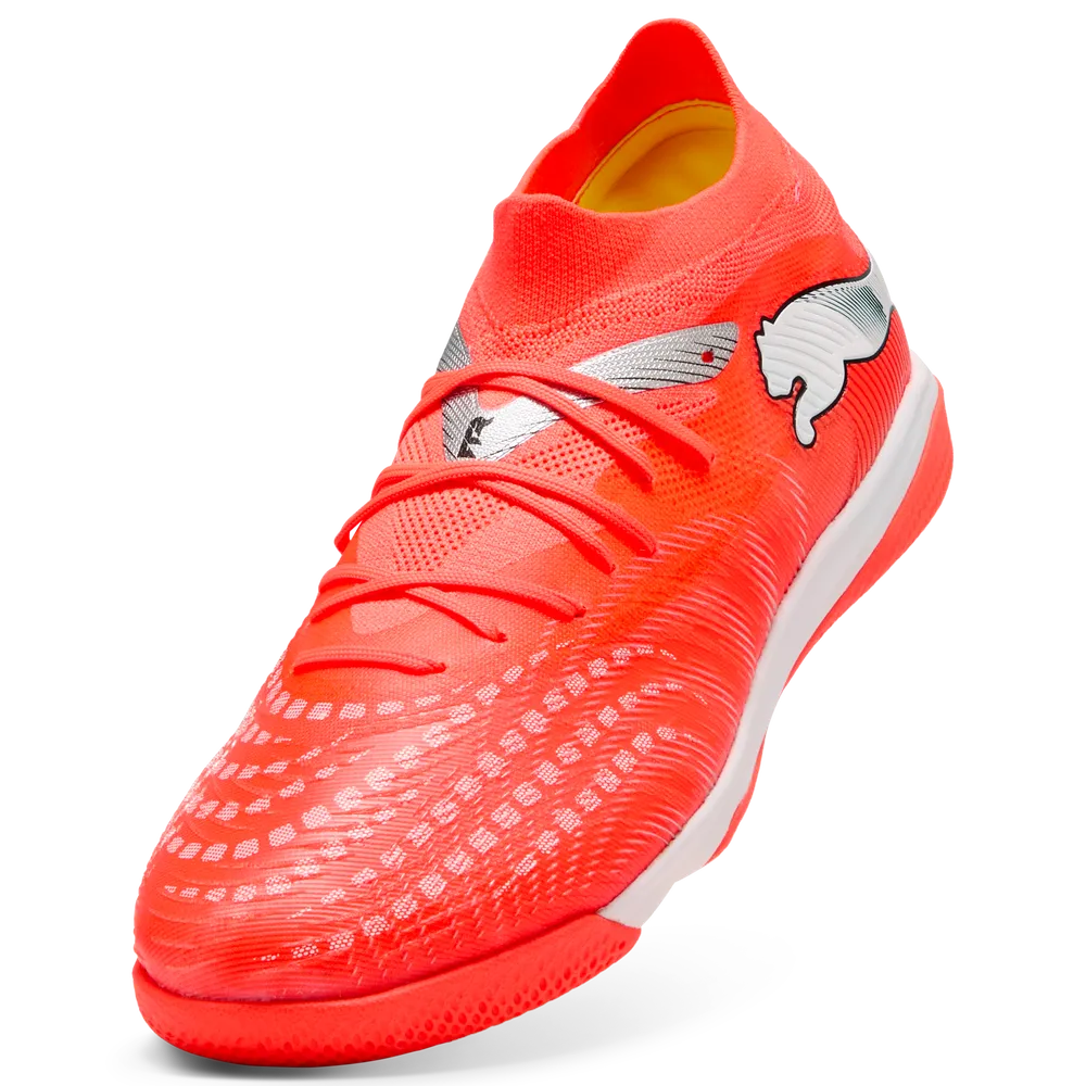 Puma FUTURE 9 MATCH IT Hallenfußballschuhe – Glowing Red/White/Black/Sliver