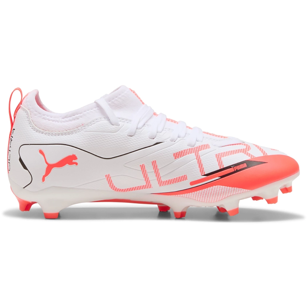 Puma ULTRA 5 MATCH FG/AG Jr Fußballschuhe Kinder – White/Black Glowing Red Puma ULTRA 5 MATCH FG/AG Jr Fußballschuhe Kinder – White/Black Glowing Red