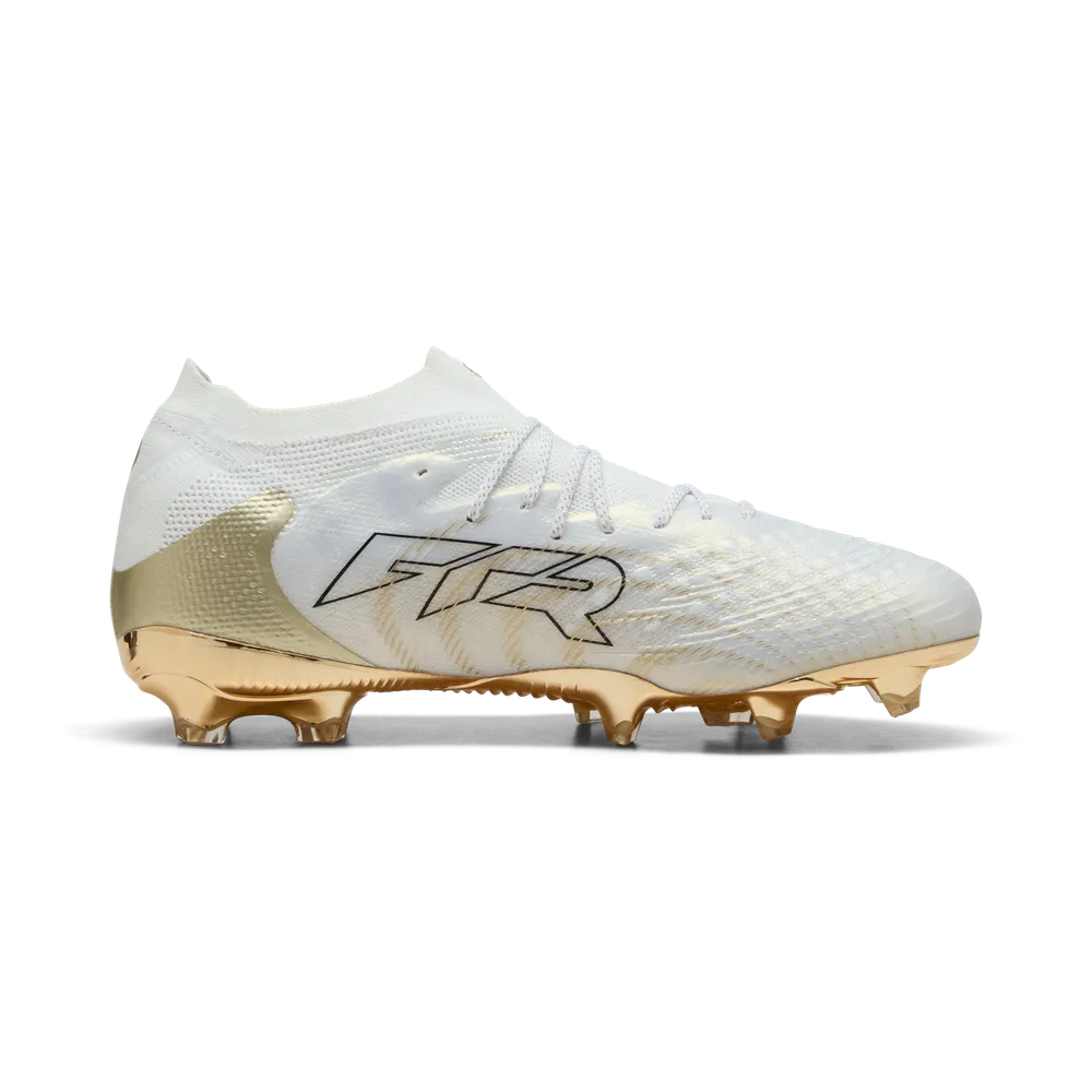 Puma FUTURE 9 ULTIMATE FG Fußballschuhe – White Metallic Gold/Black