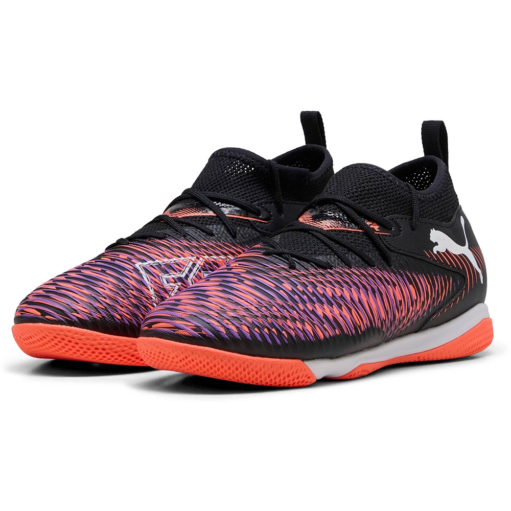 Puma FUTURE 8 MATCH IT + MID Jr Hallenfußballschuhe Kinder – Black White/Glowing Red Puma FUTURE 8 MATCH IT + MID Jr Hallenfußballschuhe Kinder – Black White/Glowing Red