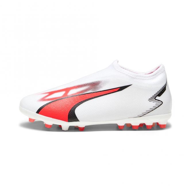 Puma ULTRA MATCH LL MG JR Rasen + Kunstrasenschuh - white black fire red Puma ULTRA MATCH LL MG JR Rasen + Kunstrasenschuh - white black fire red