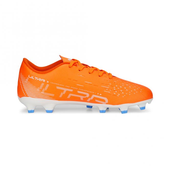 Puma ULTRA PLAY FG/AG JR Fussballschuh - ultra orange white blue glimmer Puma ULTRA PLAY FG/AG JR Fussballschuh - ultra orange white blue glimmer