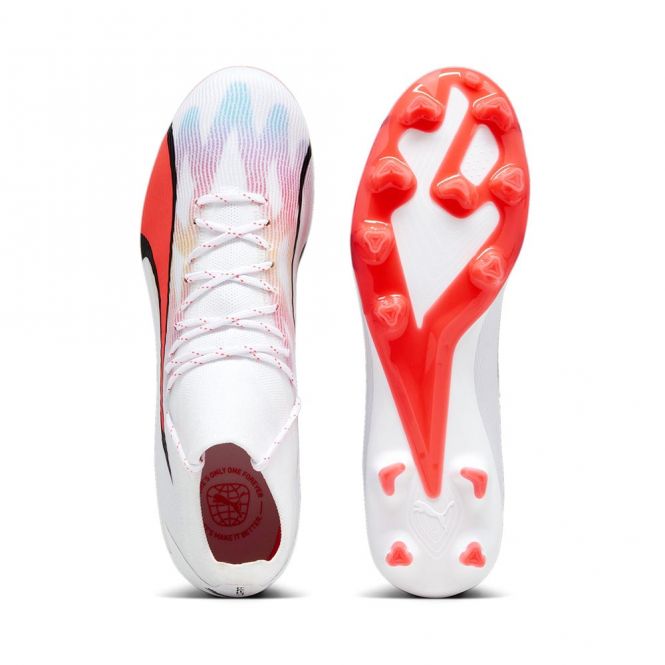 Puma ULTRA PRO FG/AG Fussballschuh - white black fire red Puma ULTRA PRO FG/AG Fussballschuh - white black fire red