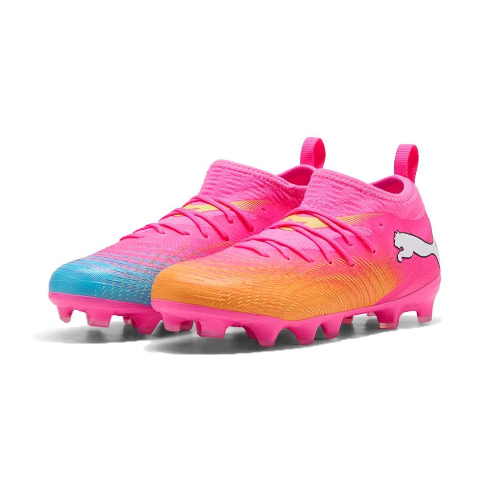 Puma FUTURE 9 MATCH FG/AG Jr Fußballschuhe Kinder – Poison Pink/Aqua/White