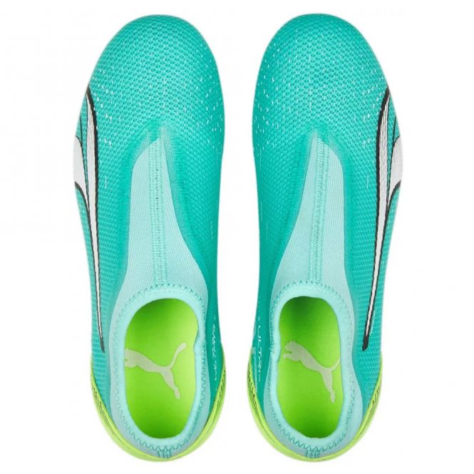 Puma ULTRA MATCH LL FG/AG JR Fussballschuh - Electric Peppermint White-Fast Yellow