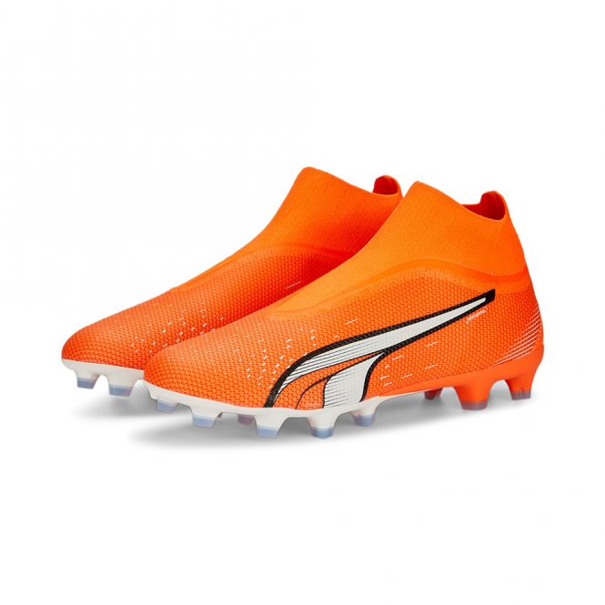 Puma ULTRA MATCH+ LL FG/AG Fussballschuh - ultra orange white blue glimmer