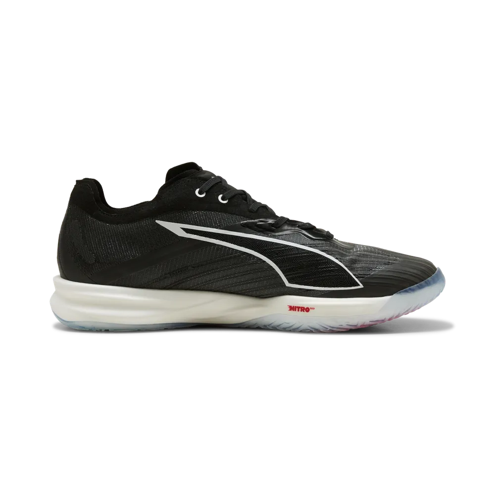 PUMA Accelerate Nitro SQD 5 Hallenschuhe Unisex – Black/White