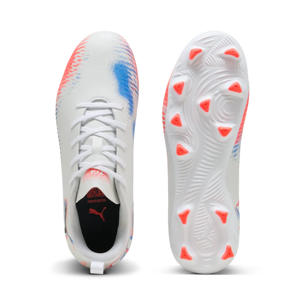 Puma FUTURE 8 PLAY FG/AG Jr Fußballschuhe Kinder – White/Black/Glowing Red