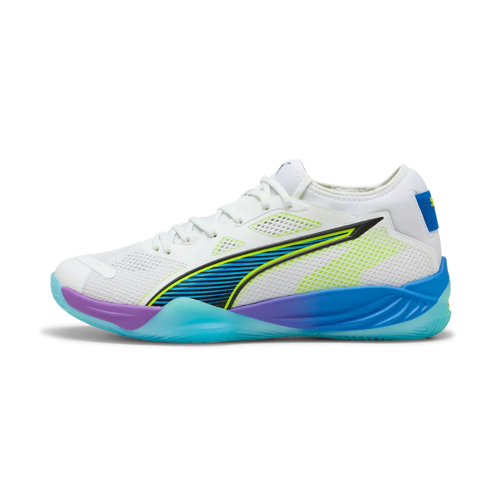 PUMA Eliminate NITRO™ SQD 4 Game On White/Red/Blue - Handballschuhe Herren PUMA Eliminate NITRO™ SQD 4 Game On White/Red/Blue - Handballschuhe Herren
