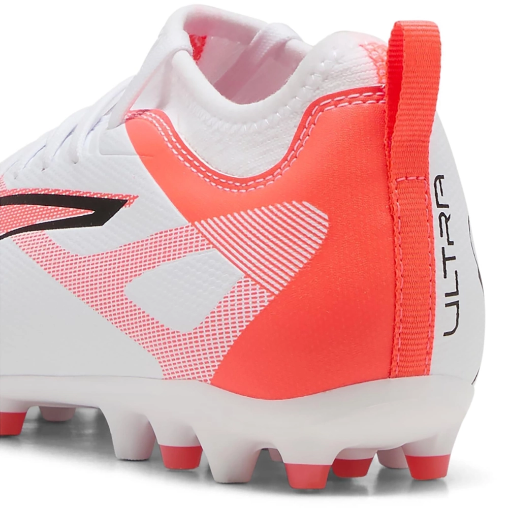Puma ULTRA 5 MATCH MG Jr Fußballschuhe Kinder – White/Black Glowing Red