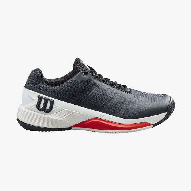 Wilson Rush Pro 4.0 Herren Tennisschuh - Schwarz/Weiß/Poppy Red Wilson Rush Pro 4.0 Herren Tennisschuh - Schwarz/Weiß/Poppy Red