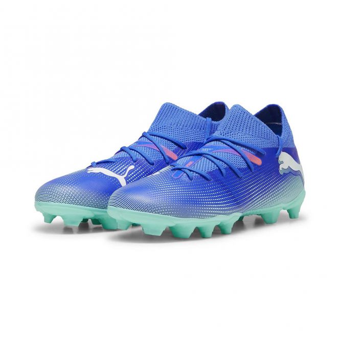 Puma FUTURE 7 MATCH FG/AG JR Fussballschuh - Hyperlink Blue Mint White