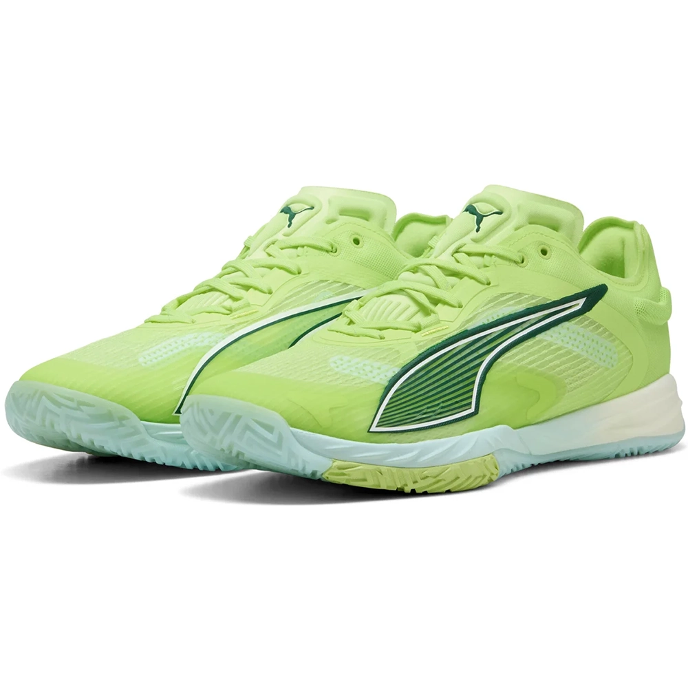 PUMA Accelerate NITRO™ SQD 4 Hallenschuhe – Light Green/White/Silver